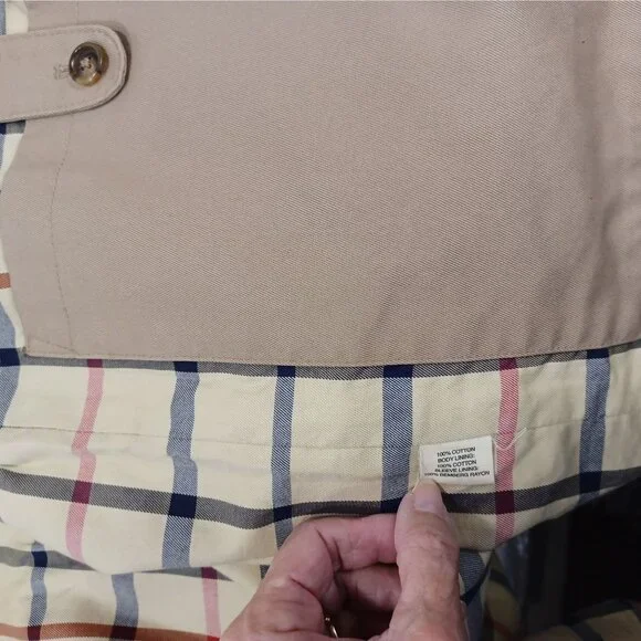 VTG Brooks Brothers Mens Med Classic Car Coat Chore Jacket Khaki/Plaid Hong Kong - Picture 9 of 13